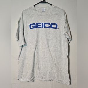Vintage Single Stitch Geico Tshirt On A Gildan Heavy Cotton Tag XL Grey and Blue